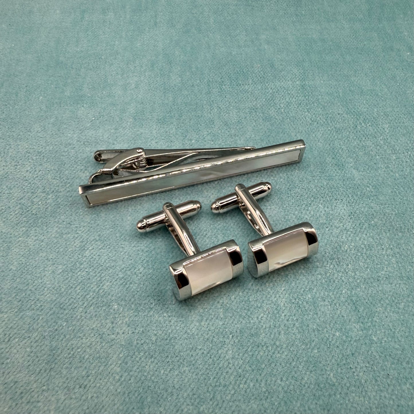 Opulent Elegance Cufflink and Tie Clip Set