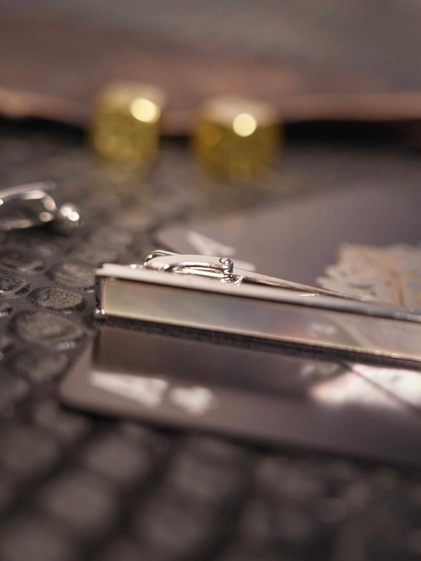 Silver Stainless Steel Cufflink and Tie Clip Set