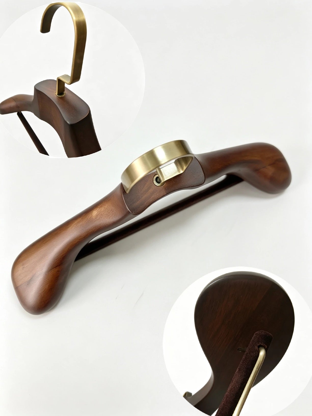 Hand Craft Professional Extra Wide Shoulder Suit Hanger - Solid Walnut Wood