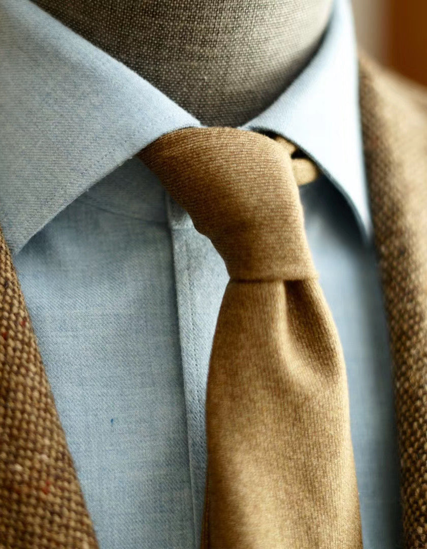 Brown Cashmere & Wool Handmad Tie