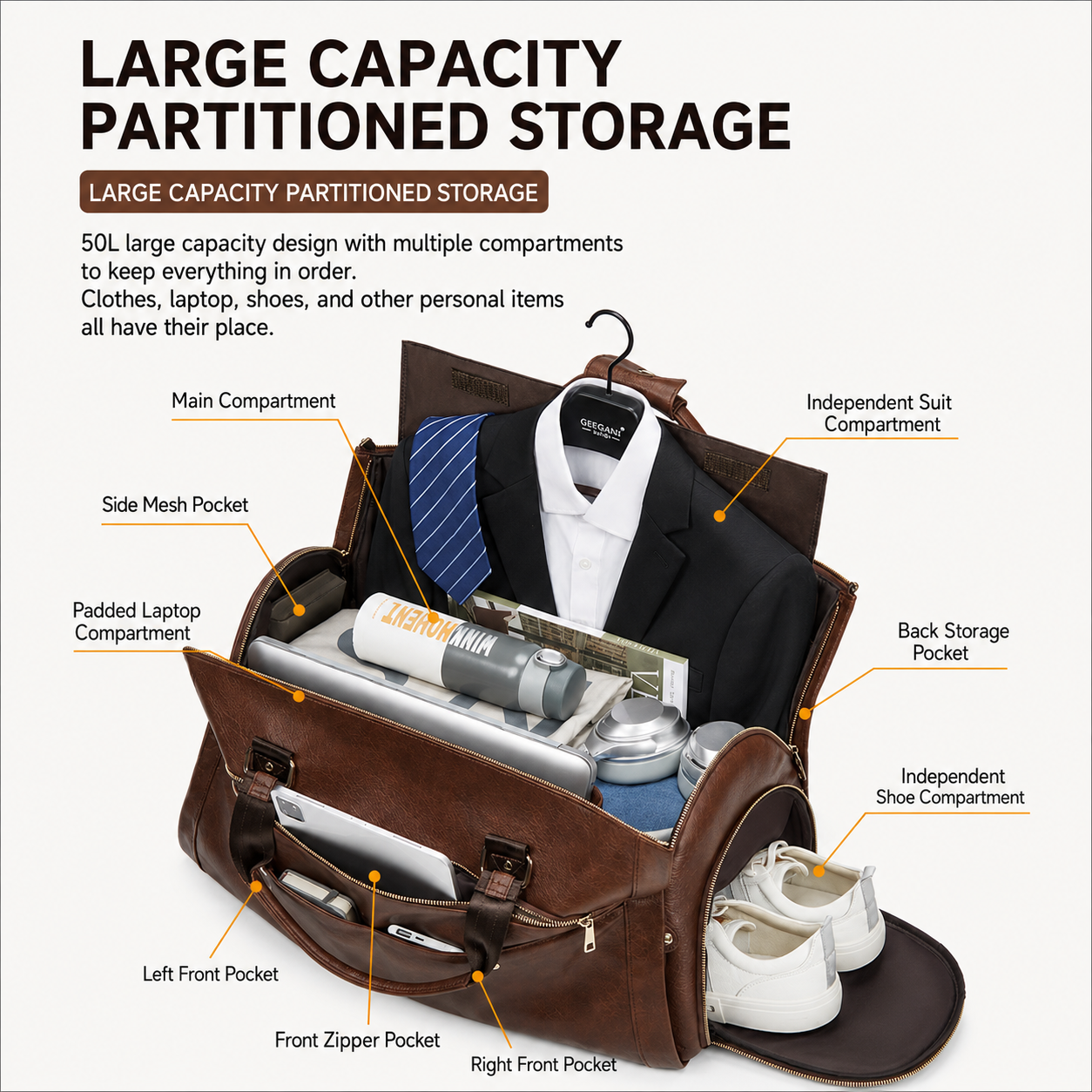 Suits Travel Duffle Bag Convertible Suit Shoes Overnight Bag