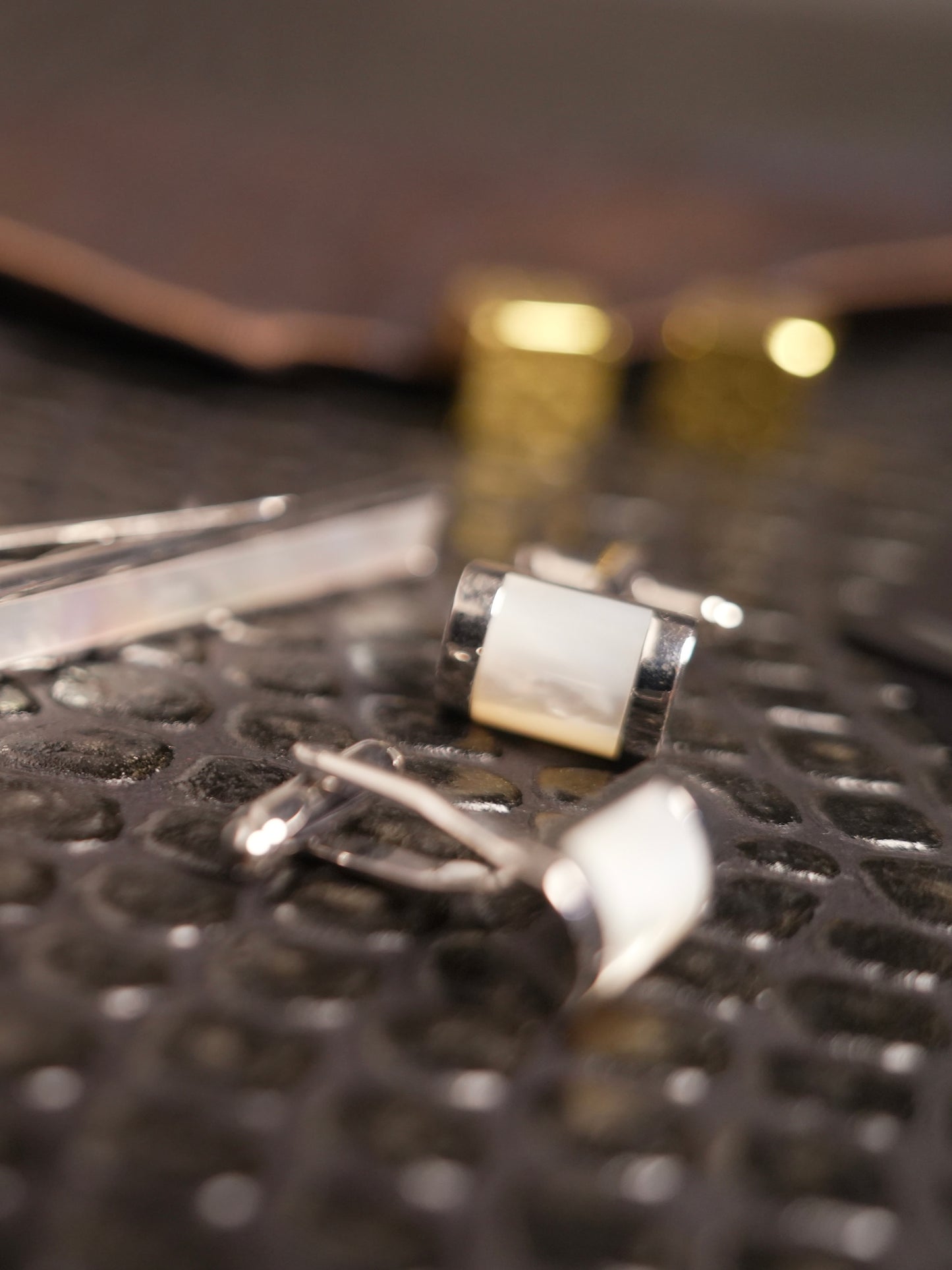 Silver Stainless Steel Cufflink and Tie Clip Set