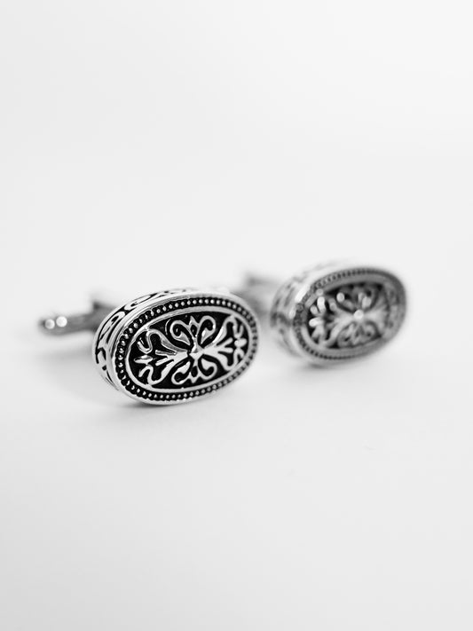Gothic-Inspired Floral Paisley Cufflinks