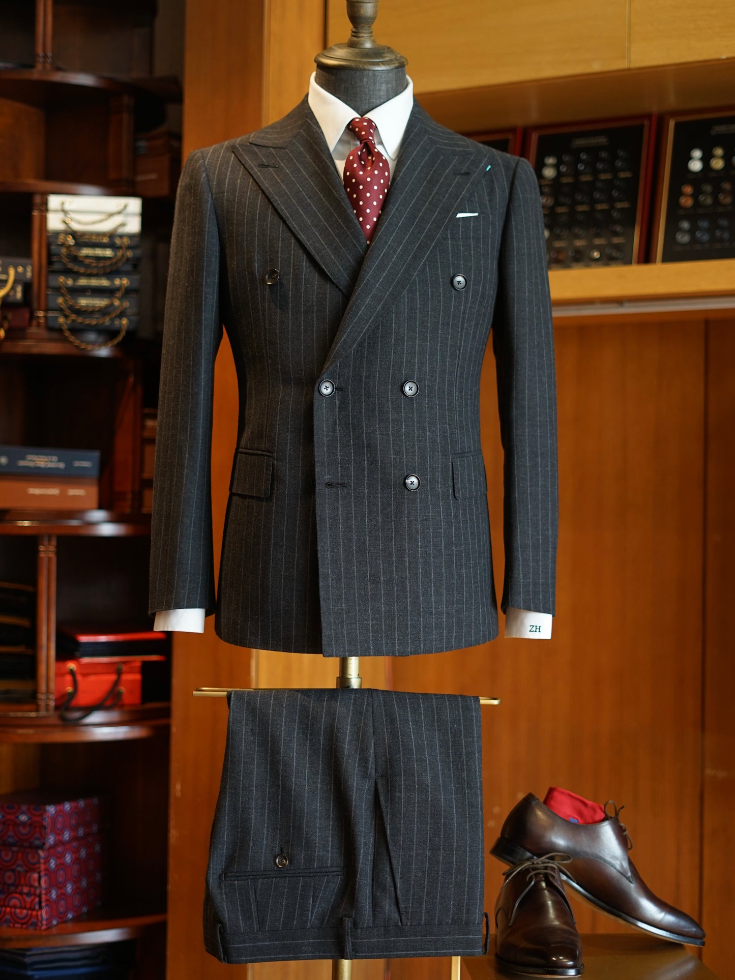 Grey Fresco Charcoal Stripe Suit