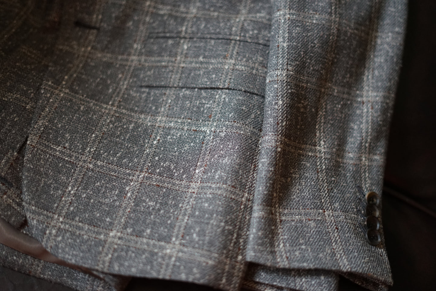 Grey Loro Piana Glen Check Wool–Linen Blend Jacket – Summer Edition