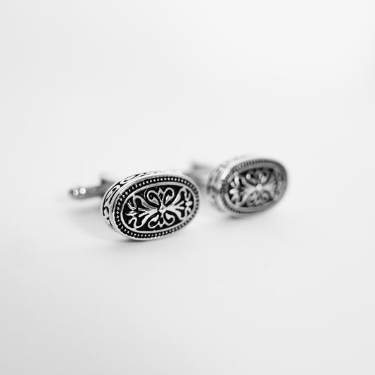 Gothic-Inspired Floral Paisley Cufflinks