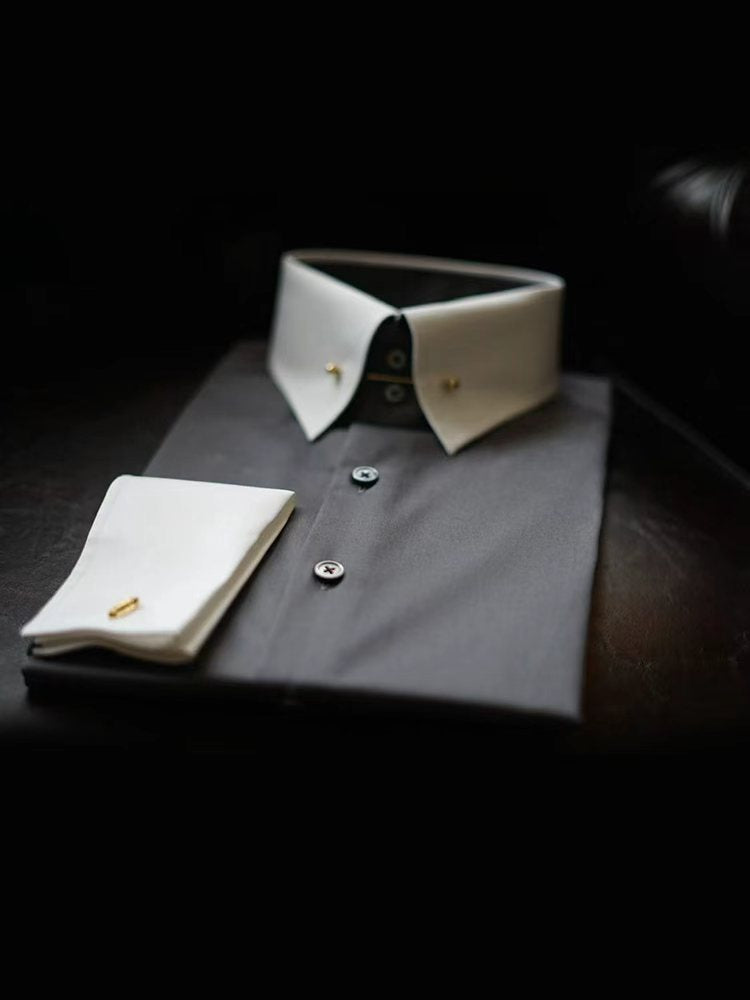Custom Fit High Stand Winchester French Cuff Shirt โ Lindsay Bespoke