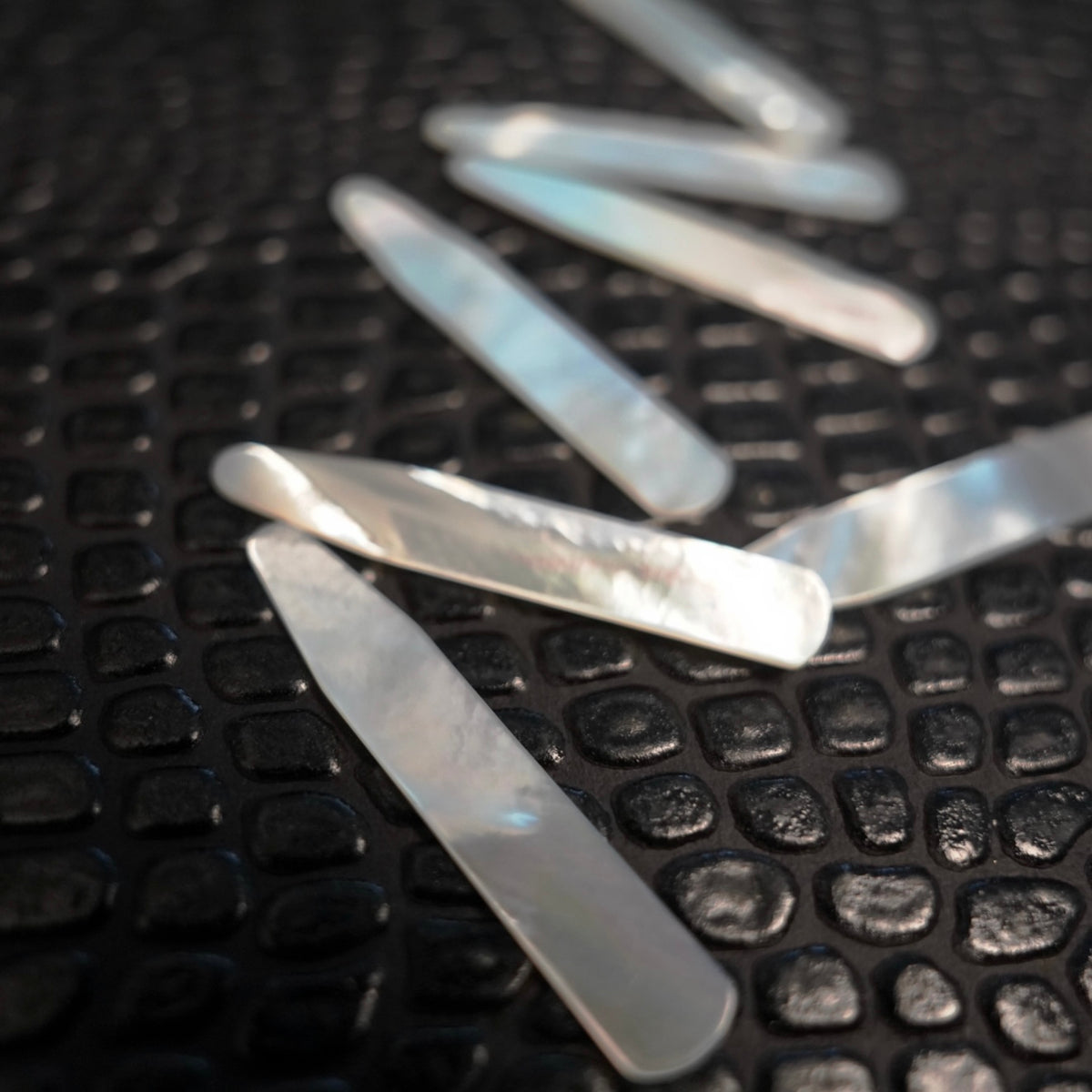 Personalized Collar Stays for Men, Engraved Mother of Pearl Gift, Custom Monogram Dress Shirt Accessory, Made to Order