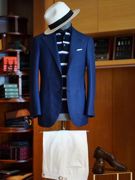 Navy Wool Italian-Style Blazer – Lightweight Summer Edition