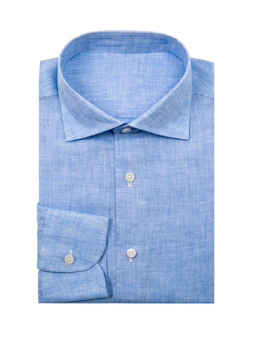 Men's Light Blue Linen Shirt